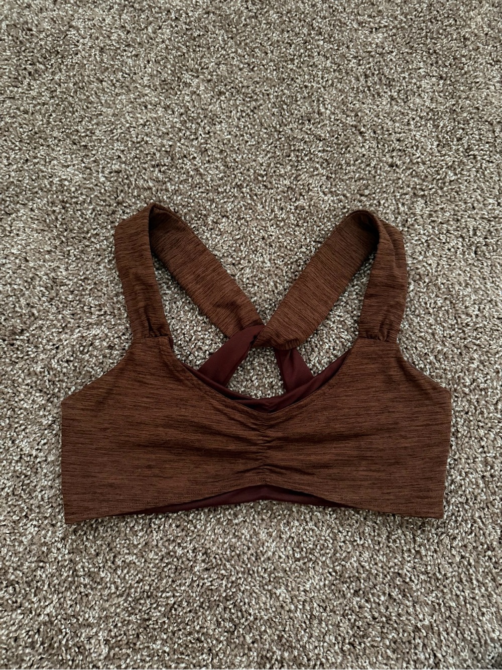 Free People Brown Twist-Front Sports Bralette